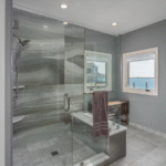 Bathroom glass door