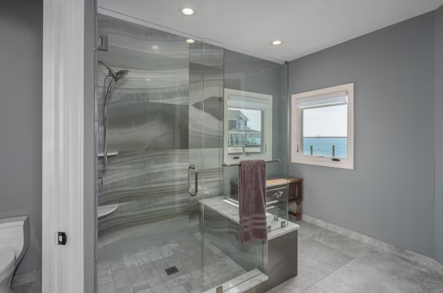 Bathroom glass door
