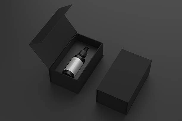 Custom Beard Oil Box in Black Color
