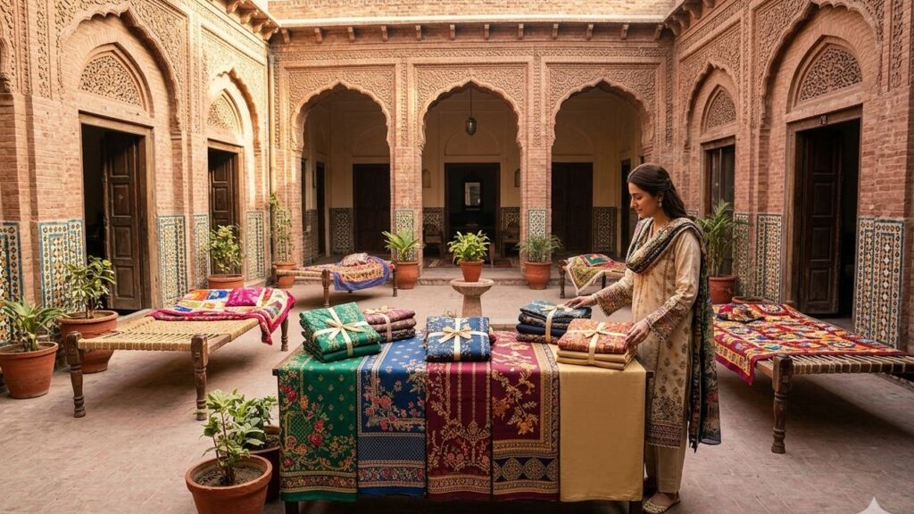 Unstitched Lawn suits in Pakistan