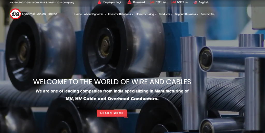 dynamic cables limited website